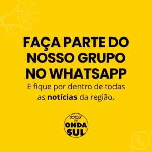 Receba as notícias através do grupo oficial do jornalismo da Onda Sul no seu WhatsApp. Não se preocupe, somente nossos administradores poderão fazer publicações, evitando assim conteúdos impróprios e inadequados. Clique no link > https://chat.whatsapp.com/IPV99iwzjAE7jxHhHgpD5z?mode=ac_t