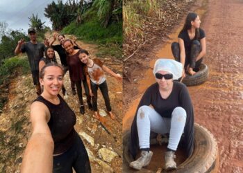 VÍDEO | Grupo de Carmo do Rio Claro viraliza com prática radical usando caminhonete e pneus