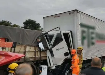 Caminhoneiro fica preso às ferragens após colisão na MGC-491