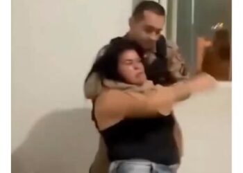 VÍDEO: Mãe é presa no Sul de Minas ao agredir policiais para tentar resgatar filho apreendido