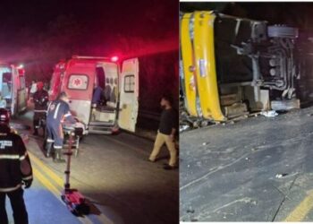 Acidente com ônibus na BR-251 mata cinco pessoas e fere 43