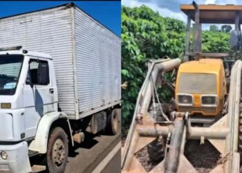 PM recupera dois tratores furtados na zona rural; Caminhão usado no crime foi apreendido