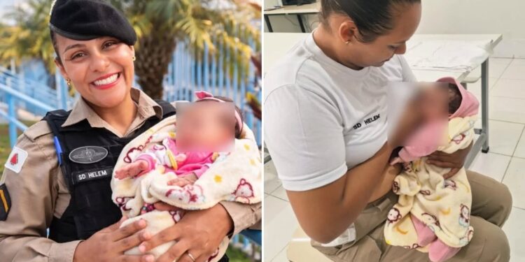 Soldado da PM amamenta bebê abandonada em área de mata