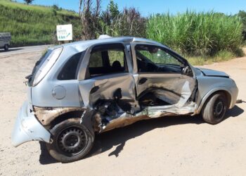 Colisão lateral deixa mulher ferida na MG-179, em Pouso Alegre