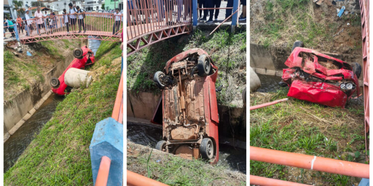 VÍDEO: Idoso morre após carro cair em córrego em Alpinópolis