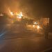 Carreta com carga de cimento é atingida por incêndio na BR-354, em Campo Belo