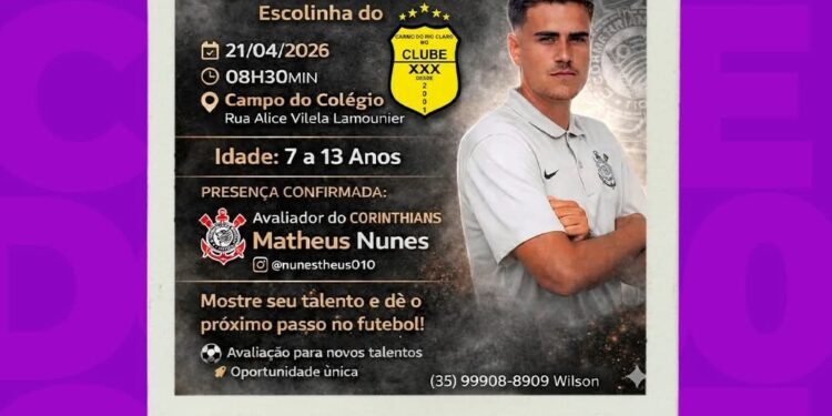Clube dos 30 promove avaliação com representante do Corinthians em Carmo do Rio Claro