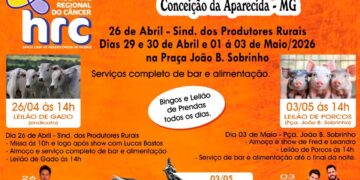 VÍDEO | 8ª Festa e Leilão de Gado e Porcos em Conceição da Aparecida terá shows, missa e sorteio de motocicleta em prol do HRCP