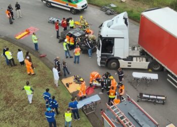 Simulado de acidente com múltiplas vítimas mobiliza forças de segurança