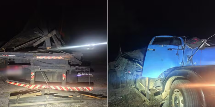 Acidente na MG-350 deixa caminhoneiro ferido