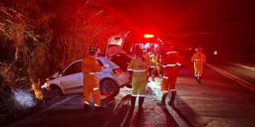 Motorista fica ferido após perder controle de carro ao desviar de animal na MGC-491