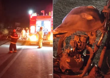 Colisão frontal entre moto e carro deixa morto na MGC-491