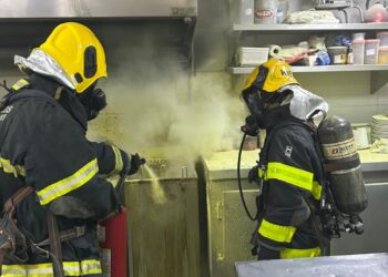 Princípio de incêndio em praça de alimentação de shopping mobiliza Corpo de Bombeiros