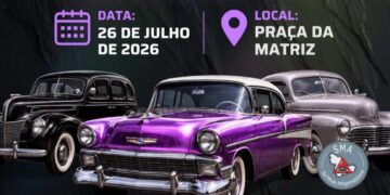 Carmo do Rio Claro recebe 3º Encontro e Exposição de Carros Antigos na Praça da Matriz