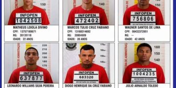 Seis presos fogem do Presídio de Passos; fotos e identidades são divulgadas para auxiliar nas buscas