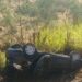Carro é encontrado capotado próximo ao trevo de Serrania