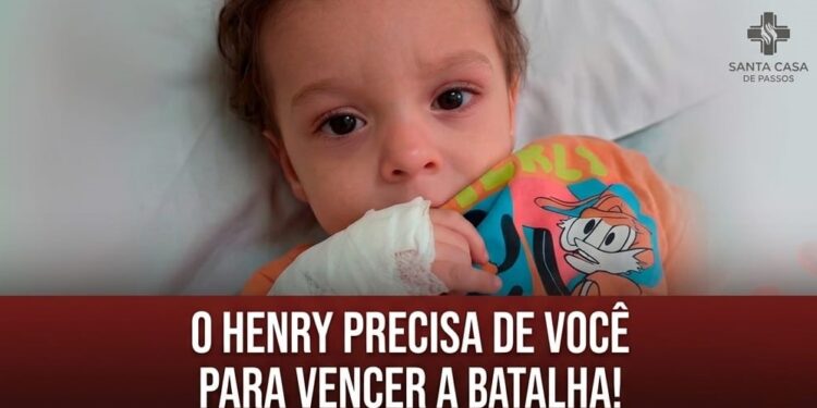 Corrente de solidariedade: pequeno Henry Freitas Carvalho precisa de doação de sangue e plaquetas