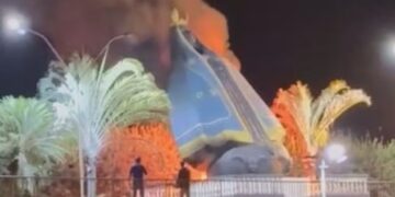 VÍDEO | Incêndio destrói imagem de Nossa Senhora Aparecida