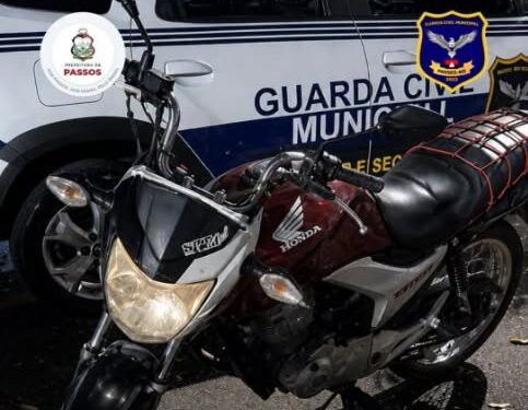 Guarda Municipal recupera motocicleta furtada e apreende adolescente por receptação em Passos