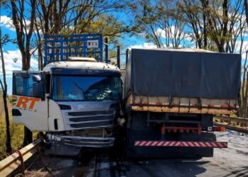 Motorista morre após colisão entre caminhão e bitrem na BR-354