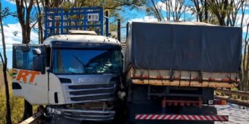 Motorista morre após colisão entre caminhão e bitrem na BR-354