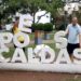 VÍDEO: Tentativa de foto no “Eu Amo Poços de Caldas” termina de forma inesperada e viraliza