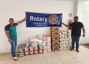 Rotary de Carmo do Rio Claro doa mais de 600 kg de alimentos ao GAPOP-R, em Passos