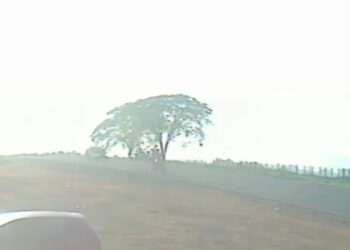 VÍDEO: Colisão entre carro e motocicleta deixa duas pessoas feridas na BR-491, no Sul de Minas