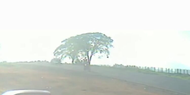 VÍDEO: Colisão entre carro e motocicleta deixa duas pessoas feridas na BR-491, no Sul de Minas