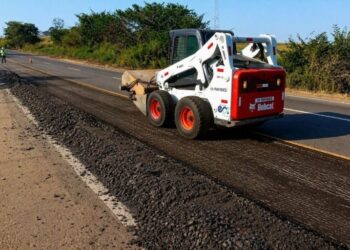 Trecho da MGC-491 em Alfenas passa por obras de recuperação do pavimento
