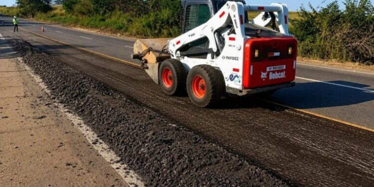 Trecho da MGC-491 em Alfenas passa por obras de recuperação do pavimento