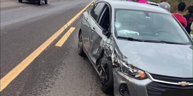 Acidente entre dois veículos deixa passageira ferida na MGC-491, em Alfenas
