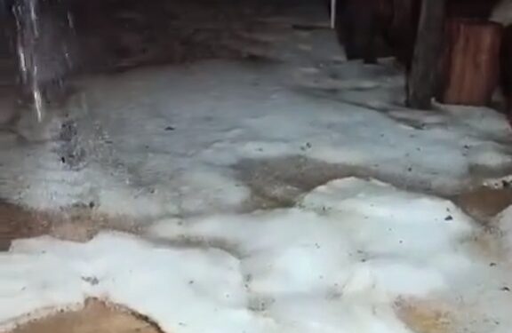 VÍDEO | Temporal provoca chuva de granizo em bairros de Nova Resende (MG)