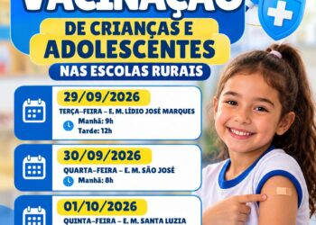 Prefeitura realiza vacinação de crianças e adolescentes em escolas rurais de Carmo do Rio Claro