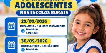 Prefeitura realiza vacinação de crianças e adolescentes em escolas rurais de Carmo do Rio Claro